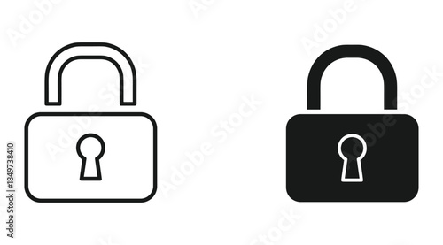 Open padlock icon black white