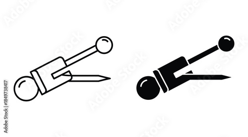 Compass drawing circle outline and black icon