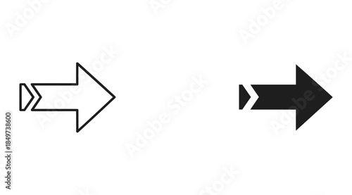 Black and white arrows pointing opposite directions