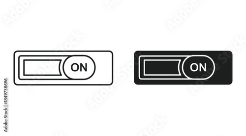 Switch on button icon black white