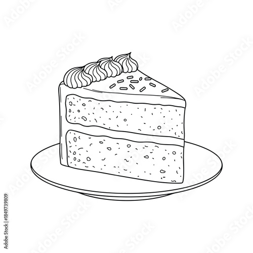 Delicious slice of cake on a plate