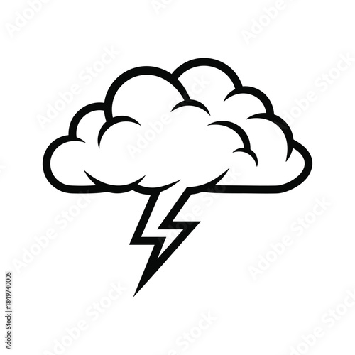 Stormy weather with thunderbolt