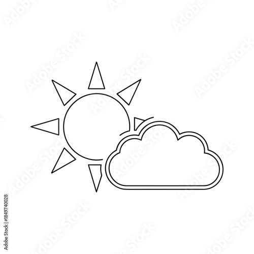 Sun behind cloud weather icon