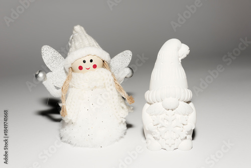 Christmas Ornaments on White Background