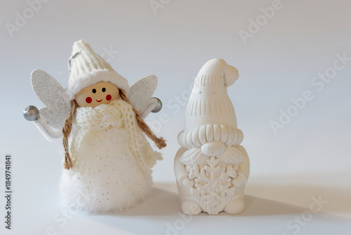 Christmas Ornaments on White Background