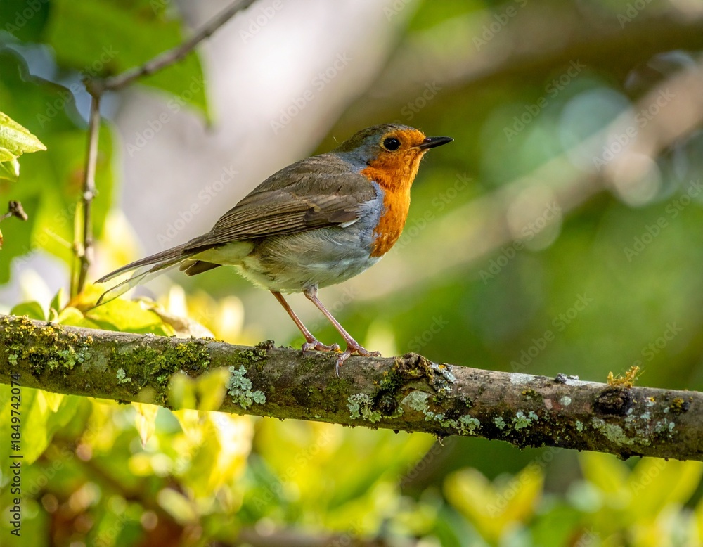 Fototapeta premium Robin redbreast in English garden