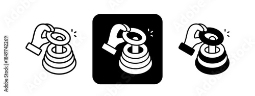 Abilities  Solid color and black line drawing vector illustration set