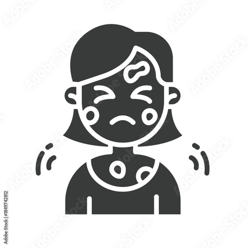 Disease Itching Allergy Glyph Icon Illustration