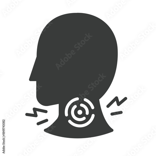 Disease Sore Throat Glyph Icon Illustration