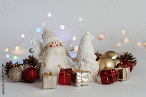 Christmas Ornaments on White Background