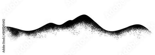 Spray Painted Graffiti mountain icon Sprayed isolated with a white background. graffiti volcano with over spray in black over white.