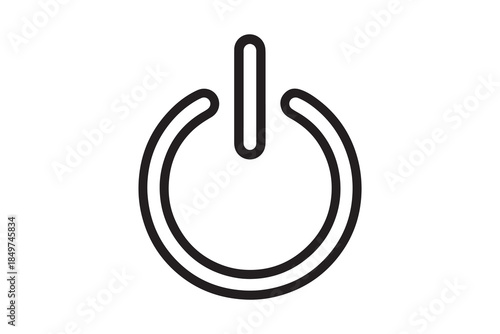 Minimalist power button icon design for technology and devices