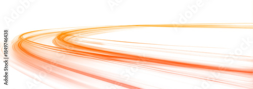 Bright neon speed lines spiral and swirl across a white urban background. Flowing light ribbons illustrate fast motion and energy dynamics. Futuristic abstract design presented in png.