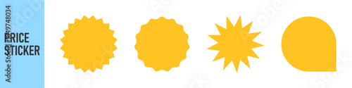 Set of price sticker and sale sticker. Price tag, starburst, quality mark, sunburst badges. Template banner shopping badges. Special offer, discount, sale, shop, black friday. Vector design elements
