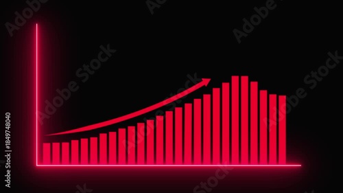 Business growth concept in allusive graph chart showing marketing sales profit increasing to future target . Professional Data Visualization Graph for Marketing.