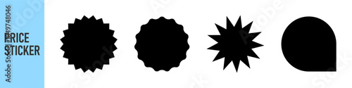 Set of price sticker and sale sticker. Price tag, starburst, quality mark, sunburst badges. Template banner shopping badges. Special offer, discount, sale, shop, black friday. Vector design elements