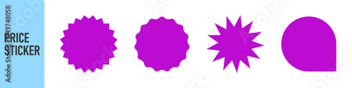 Set of price sticker and sale sticker. Price tag, starburst, quality mark, sunburst badges. Template banner shopping badges. Special offer, discount, sale, shop, black friday. Vector design elements