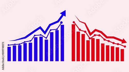 Abstract business graph icon animation . animated neon line business graph and black background 4k video.