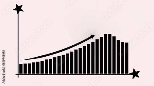 Business growth concept in allusive graph chart showing marketing sales profit increasing to future target . Professional Data Visualization Graph for Marketing.