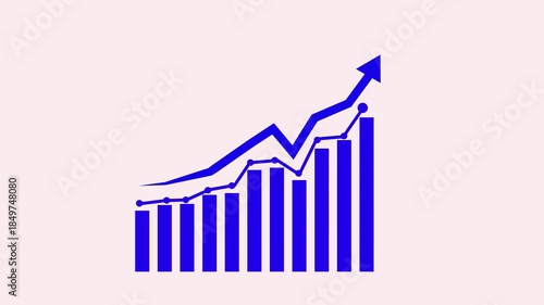 Business growth concept in allusive graph chart showing marketing sales profit increasing to future target . Professional Data Visualization Graph for Marketing.