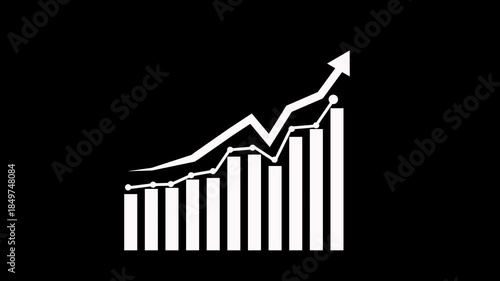 Business growth concept in allusive graph chart showing marketing sales profit increasing to future target . Professional Data Visualization Graph for Marketing.