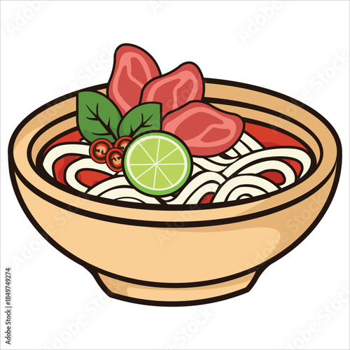 Set of hand-drawn noodle bowl illustrations featuring various noodle dishes with toppings and steam. Perfect for food menus, restaurant branding, culinary projects, packaging, and digital illustration
