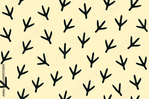 Simple black branch pattern on pale yellow background
