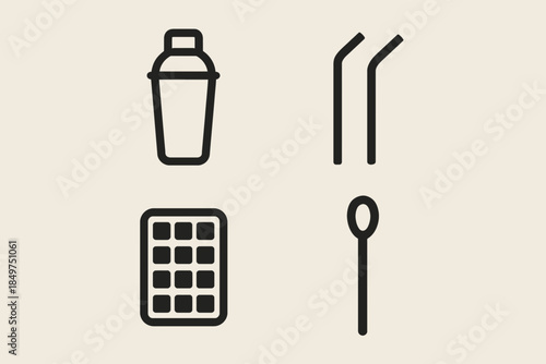 Modern bar tools for mixology and cocktail preparation