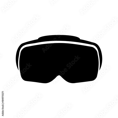 Sleek black VR headset illustration demonstrating immersive virtual reality technology access