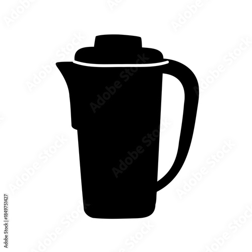 Silhouette of a modern coffee carafe with a simple lid design
