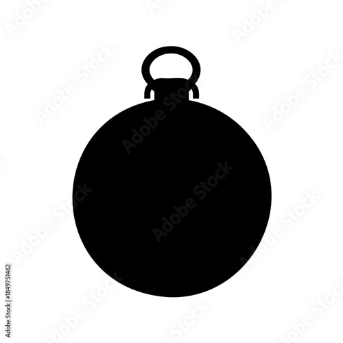 Silhouette of an ornament with a simple spherical body and hook attachment
