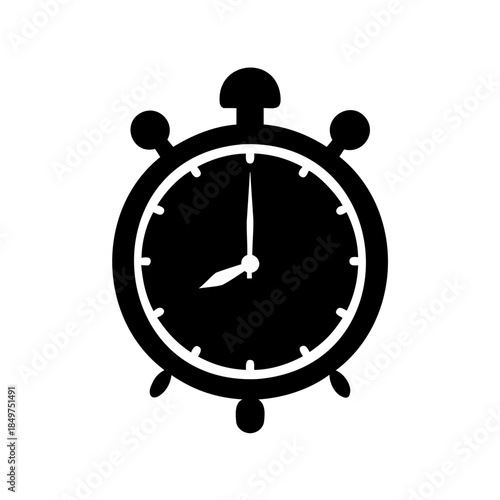 Classic Mechanical Stopwatch Depicting Time, Deadline, or Urgency in Black Silhouette