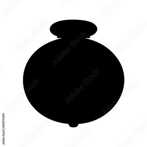 Silhouette of a spherical perfume bottle with an oval shaped cap