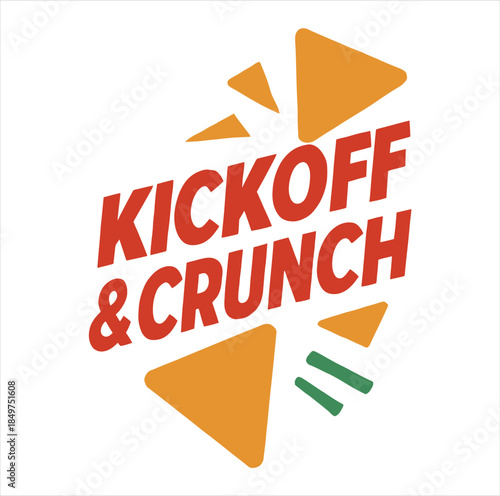 Kickoff & Crunch — Football Game Day Snack Typography with Chips (Bold Sports Party Design)