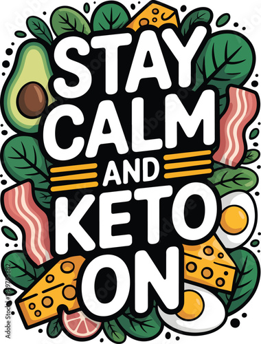 Stay Calm and keto on T-shirt design-2