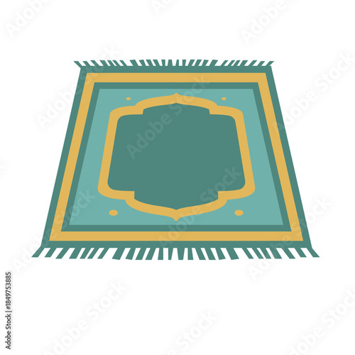 Islamic Prayer Rug Sajadah Illustration for Worship and Ramadan Theme