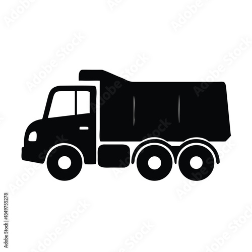 Black Silhouette Dump Truck Icon