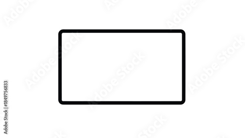 Simple black rectangular shape flat design symbol isolated on white background