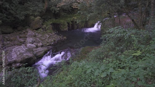 菊池渓谷の黎明の滝の風景（菊池市）