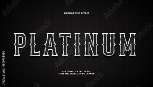 Platinum Silver Western Retro Editable Text Effect