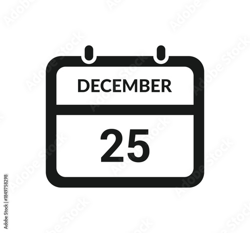 Calendar icon showing december 25th, christmas day