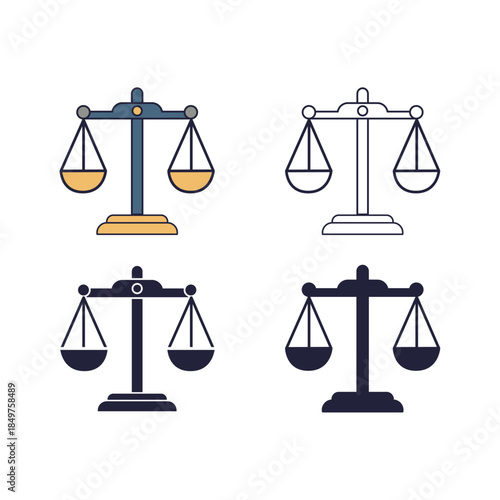Law Balance Scale Vector – Fairness Measurement Icon
