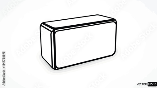 Flat rectangular box icon vector flat design graphic isolated on white background