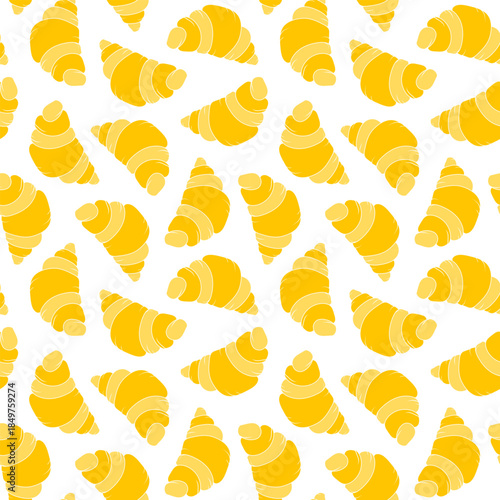 Bread pattern background. seamless pattern of bread. bakery doodle theme pattern. doodle croissant pattern illustration. croissant Vintage sketch style Food pattern For bakery packaging.