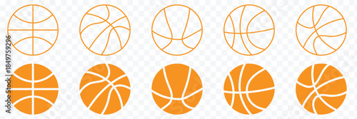 basketball set icon. Basketball icon. outline and filled vector illustration. Sport equipment symbol Line art editable icon. sports, icon, graphic, design, vector, illustration, simple, orange, black 