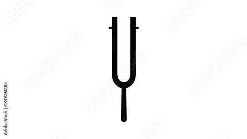 Minimalist black tuning fork symbol silhouette icon isolated on white background