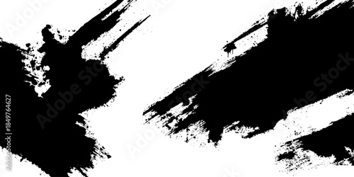 Vector grunge brush strokes texture rough black scratches for wallpaper, grunge texture background and artistic illustration, Brush stroke paint boxes on white background, Dry border in Black