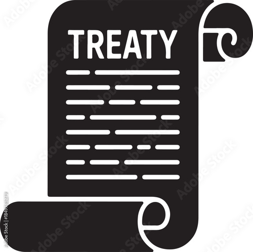 Official international treaty document scroll icon representing legal agreements