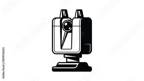 Black and white flat design webcam icon symbol isolated on white background