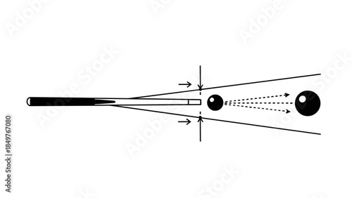 Baseball Bat Hitting Ball Motion Diagram.
